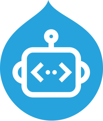 Blue Acquia Drop with robot icon